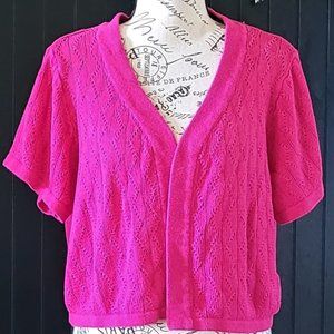 Faded Glory Plus Size Hot Pink Sweater Shrug (4X, 26W-28W)